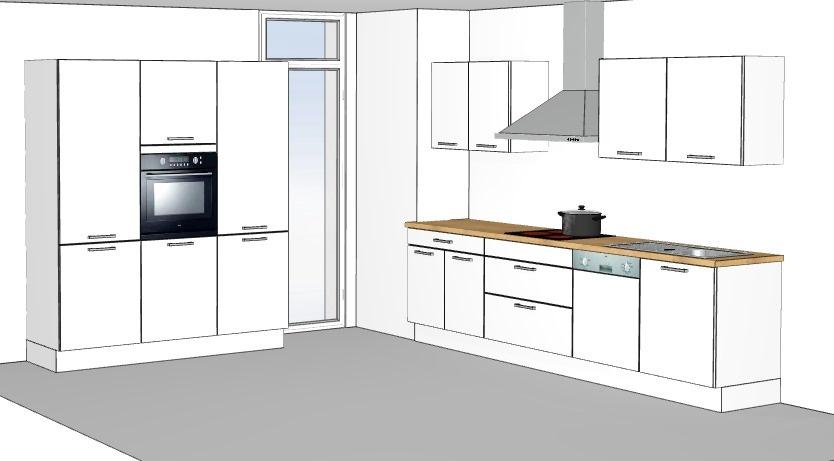 Neue Einbauküche Küchenzeile neuer Küchenblock 15 Küche Weiß NEU - Bild 3