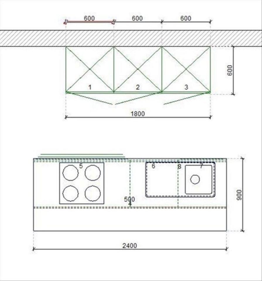 Inselküche 240x90 plus 3x Hochschrank Einbauküche freie Planung - Bild 2