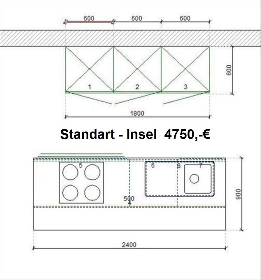 Neu Einbauküche mit Insel Planbar Design Küche Marken Küche - Bild 7