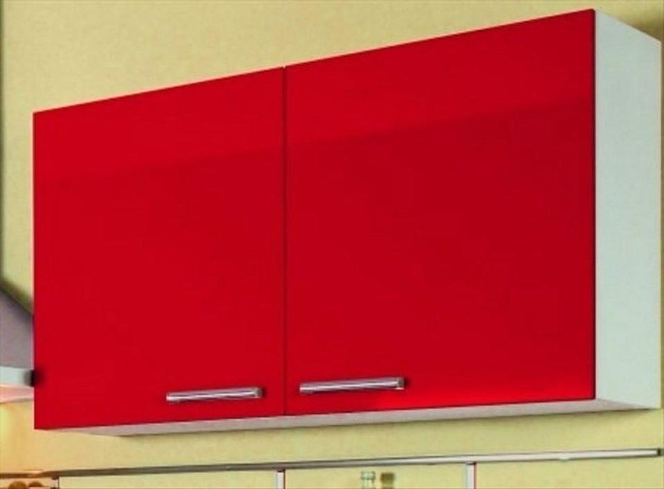 4,80m Einbauküche Hochglanz Rot-Weiß Mit Wallnuss-Arbeitsplatte - Bild 6