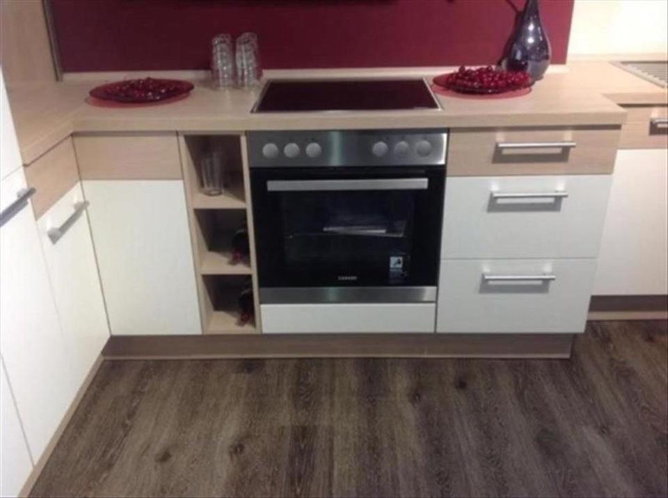 L-Form Küche weiß mit Akazie Einbauküche NEU 44 - Bild 12